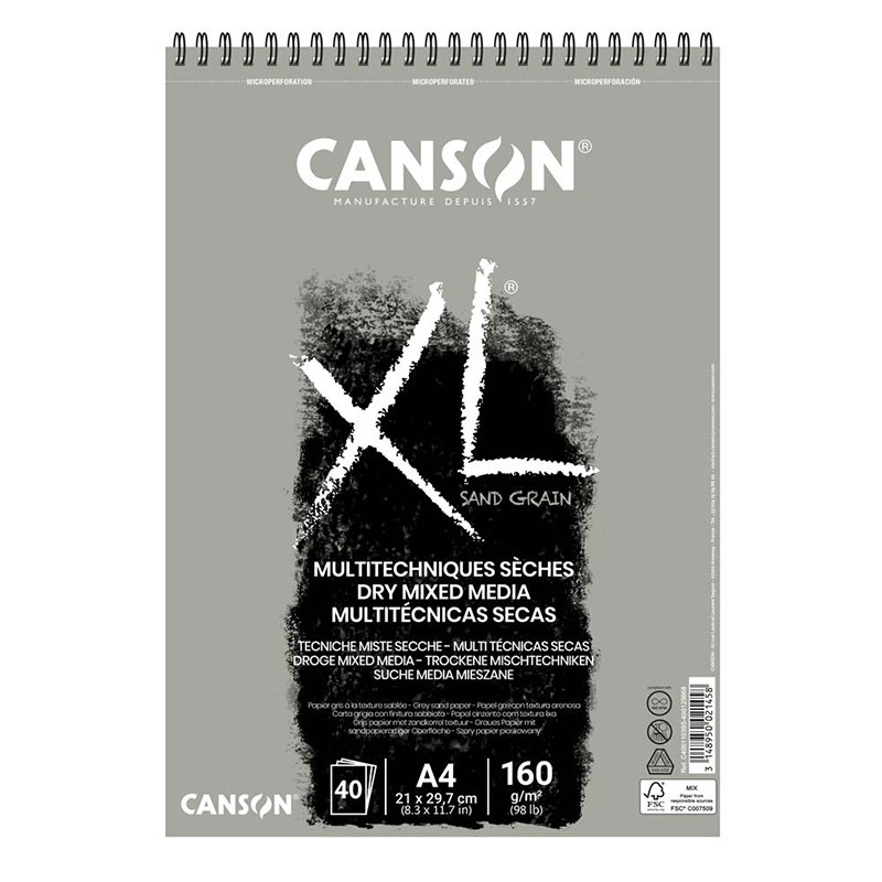 康颂磨砂色粉画本XL系列自然灰白