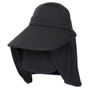 遮阳帽男夏季户外登山防晒帽子钓鱼帽遮脸太阳帽大帽檐透气渔夫帽