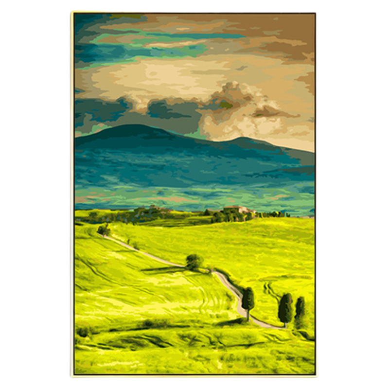 自油自画diy数字油画远山