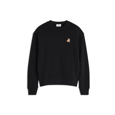 Maison Kitsune日常休闲男士小狐狸刺绣圆领长袖套头卫衣银泰百货