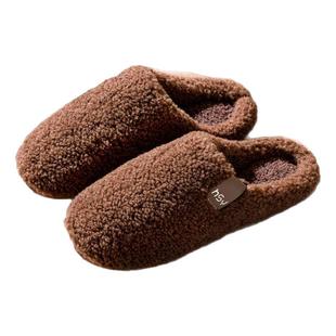 棉拖鞋男士秋冬季2025新款情侣居家室内厚底防滑静音保暖毛绒拖鞋