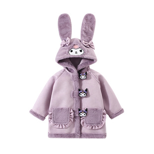 D.Bkyer女童冬装2025新款外套加绒加厚库洛米衣服超好看保暖长款