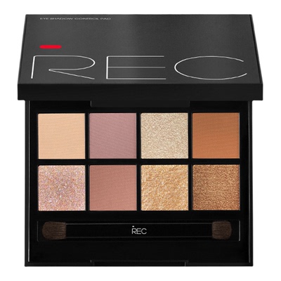 REC眼影盘芮客8色自然哑光珠光大地色系奶茶橘色日常淡妆造梦粉棕