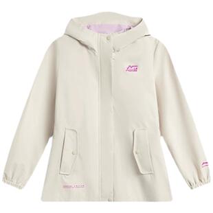 商场同款|李宁儿童防风外套女童装中长款春装春季女孩中大童风衣