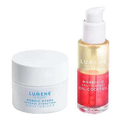 LUMENE极地面霜50ml+芸莓vc鸡尾酒精华油30ml油霜同补-27/8月后