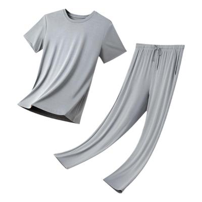 天丝莫代尔睡衣男士短袖长裤夏季