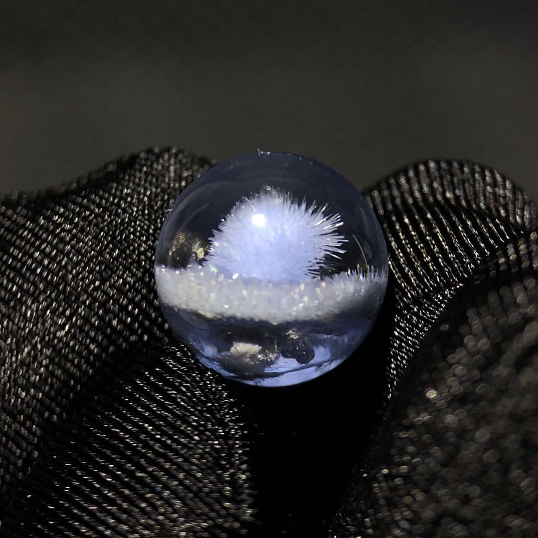 墨源水精 蓝线石 蓝发晶 蛋面裸石 单珠  水晶球 老矿藍髮晶 花球