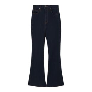 moussy奥莱  冬季深色高腰修身微喇裤牛仔裤女010FAA12-2340