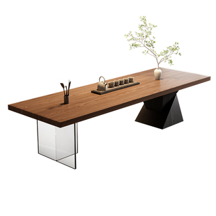 实木茶桌茶台2026新款高端家用客厅办公室接待大板泡茶桌椅新中式