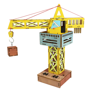 科技小制作手工diy材料旋转塔吊机械工程原理拼装玩具物理小实验