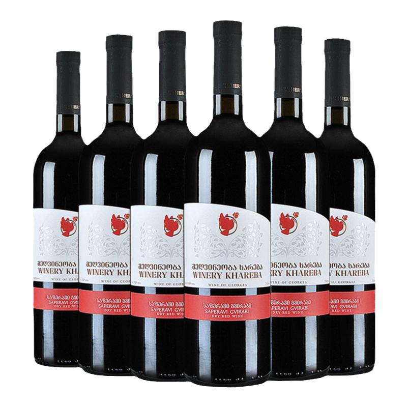 格鲁吉亚红酒KHAREBA哈列巴Gvirabi高加索干红葡萄酒原瓶进口整箱