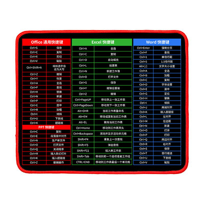 office快捷键鼠标垫锁边超大加厚
