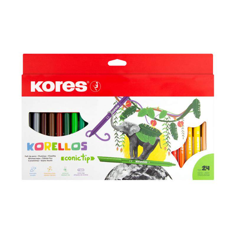 kores高乐士儿童专用锥头水彩笔