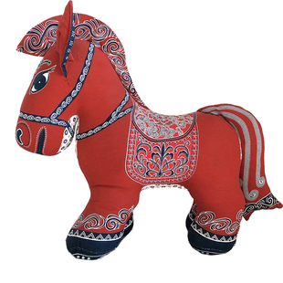 招财宝马吉祥物中国风布络马摆件十二生肖纯棉手工布艺马布偶礼品