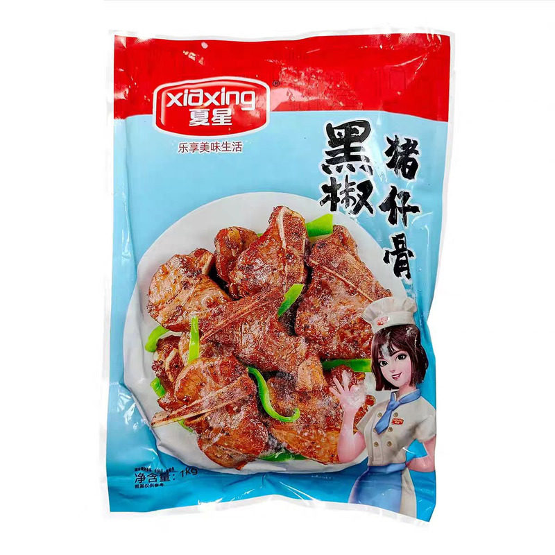 夏星黑椒猪仔骨1kg腌制猪扒猪仔骨商用半成品特色私房菜冷冻食材