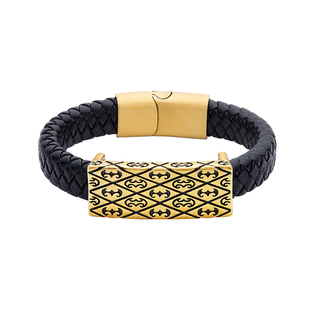 万福金男士黄金手镯电黑金国潮风男款手牌足金999正品转运珠手环