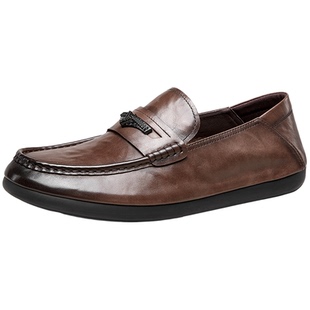 意尔康男鞋2026春季新款男士真皮商务休闲皮鞋男款软底豆豆乐福鞋