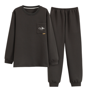 浪莎睡衣男秋冬季长袖毛绒大码空气棉夹棉男款夹层韩范家居服2024