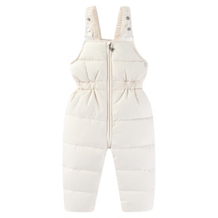 宝宝保暖背带裤女童男童棉裤护肚滑雪裤2025冬季新款童装童裤高腰