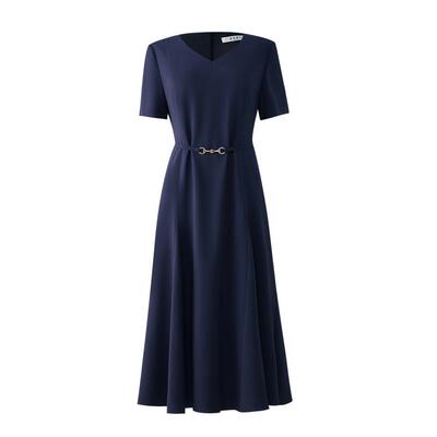 zezi进口三醋酸连衣裙女新款长裙