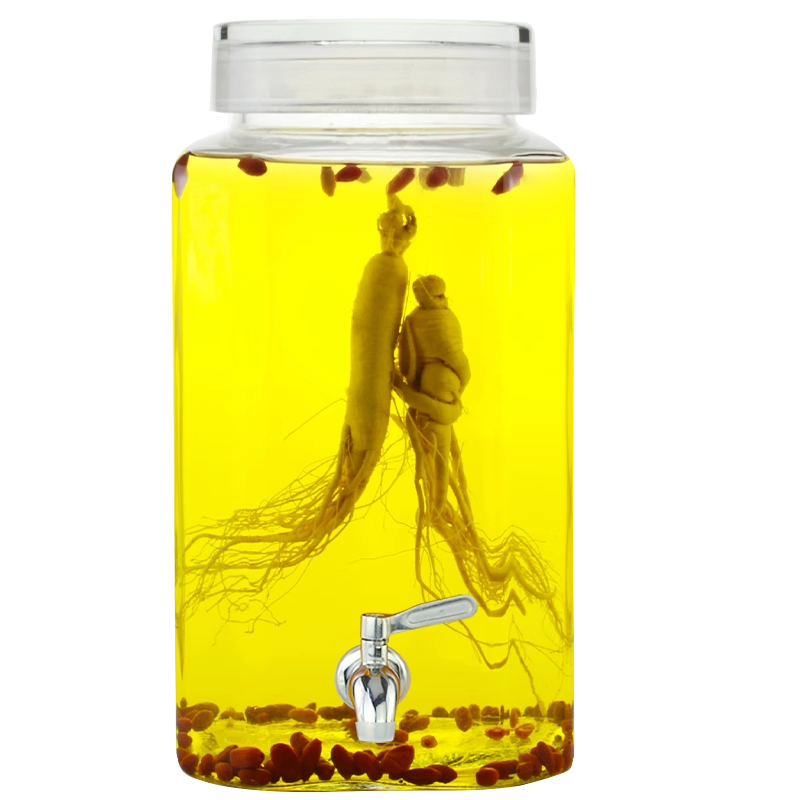 泡酒玻璃瓶10斤5斤人参泡酒罐带龙头磨砂口密封酒坛子专用酿酒瓶