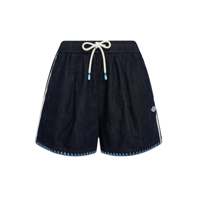adidas阿迪达斯三叶草女子南法假日度假风牛仔运动休闲短裤KX0747