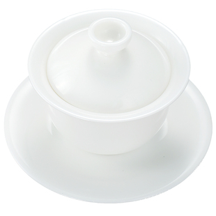 羊脂玉德化白瓷手工制作泡茶盖碗茶杯不烫手三才盖碗单个功夫茶具