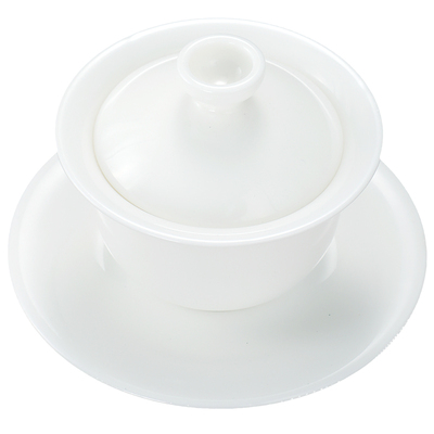 德化白瓷泡茶盖碗茶杯三才单个