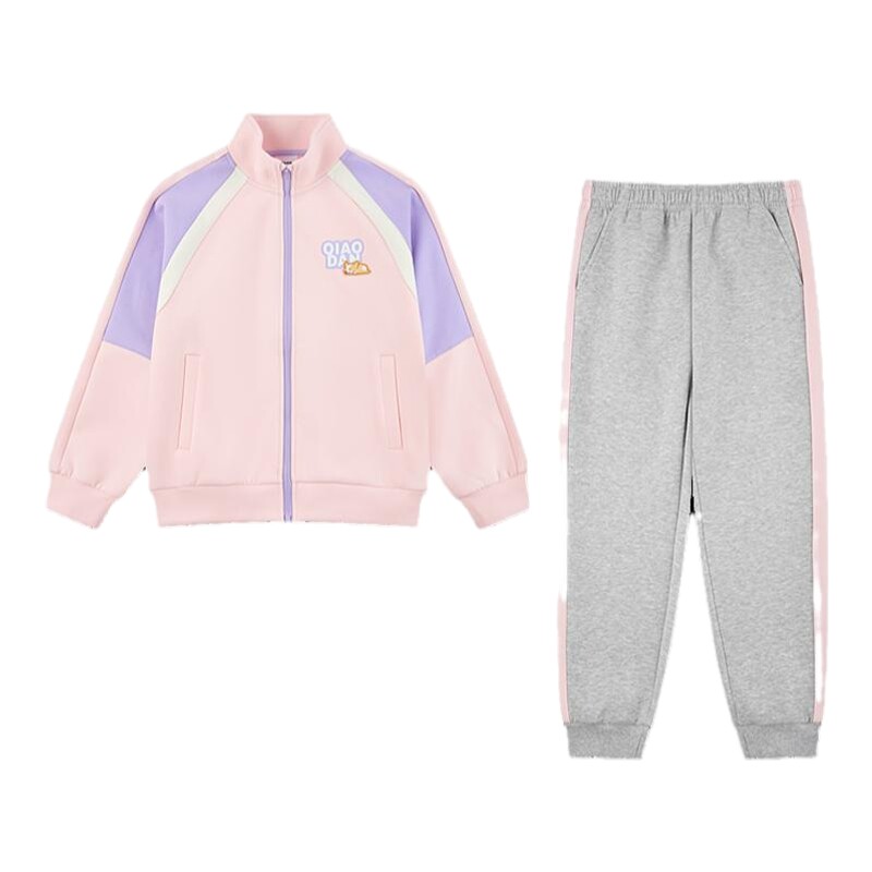 乔丹女童立领运动2件套大童衣服
