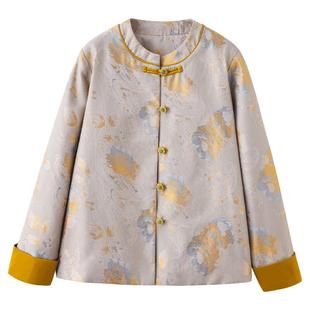 新中式唐装国风提花小香风上衣女2025春季新款高端气质外套女款春