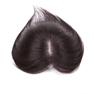 头顶补发片女遮盖白发真发假发片无痕补发块假刘海3d空气斜刘海片