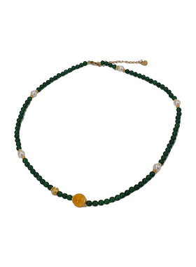 XMR新中式串珠绿玛瑙项链