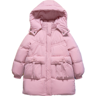 雅鹿儿童中长款女童羽绒服女孩子2025新款洋气中大童加厚冬季外套
