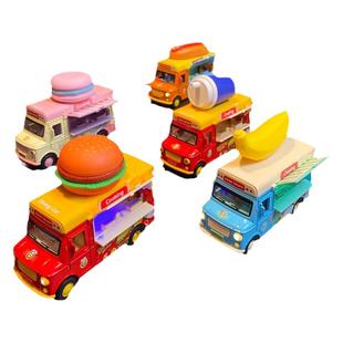 儿童合金巴士玩具公交校车冰淇淋小汽车汉堡宝宝玩具男孩新年礼物
