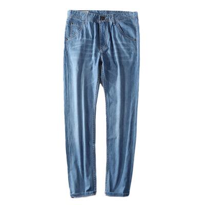 大牛传说夏季浅蓝超薄款牛仔裤