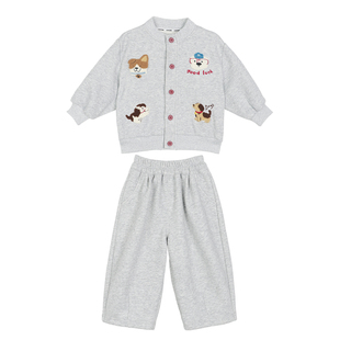 小O爸男婴童 宝宝运动套装红色2026新款婴儿毛巾绣新年加绒冬装