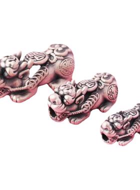 S999银3D硬银复古福字貔貅DIY手工编织红绳配件钱币转运珠手串