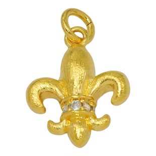 美菲品牌18k金拉丝点钻鸢尾花吊坠轻奢小众配件不脱模【WT0566】