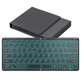 虎克无线蓝牙背光折叠键盘便携全尺寸mac笔记本电脑ipad平板手机迷你小巧办公个性创意礼品男女生滑鼠标套装