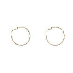 s925银针欧美夸张满钻几何圆圈耳环韩国气质百搭大耳圈耳坠耳饰女