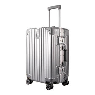 希尔顿行李箱男女通用大容量旅行箱直角铝框款轻便可登机密码箱ZB