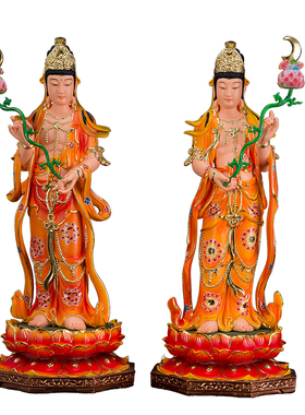 东方三圣日月光菩萨树脂佛像