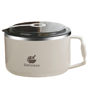 不锈钢泡面碗宿舍用学生带盖碗方便面碗个人专用带手柄大容量饭盒