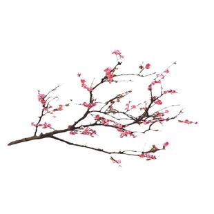 直销仿真梅花红梅干树枝腊梅树装饰客厅壁挂酒店许愿商场桃花摆件