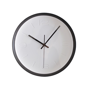 简约现代扫秒静音钟表时尚小挂钟12寸卧室客厅时钟挂表圆形钟