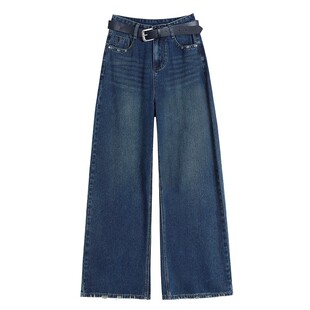 加绒阔腿牛仔裤女2026新款冬季爆款小个子高腰宽松梨型显瘦直筒裤