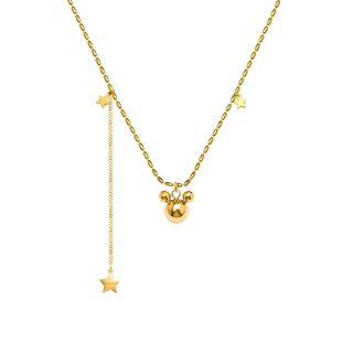 迷你活动摇摆小熊小象 小猪米奇千纸鹤钛钢小狗狗小燕子海豚项链