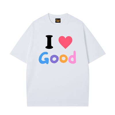 重磅GOOD爱心字母宽松短袖T恤