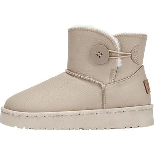 回力雪地靴女款冬季加绒加厚2025新款女鞋面包鞋皮面防水防滑棉鞋