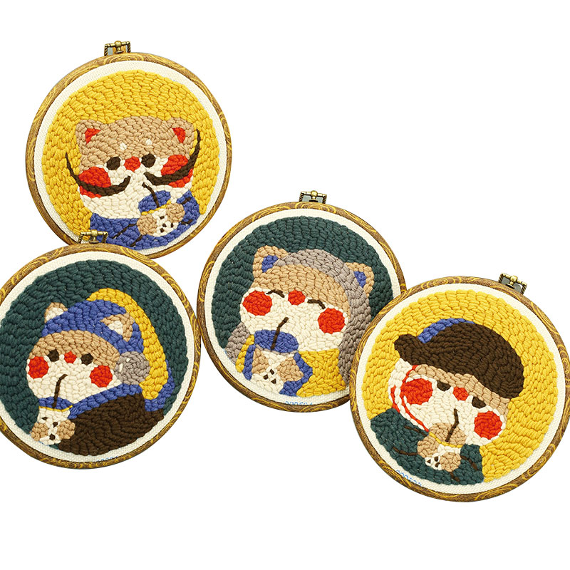 哈尼俄罗斯戳戳绣手工绣diy毛线画情侣刺绣戳戳乐戳戳绣针材料包